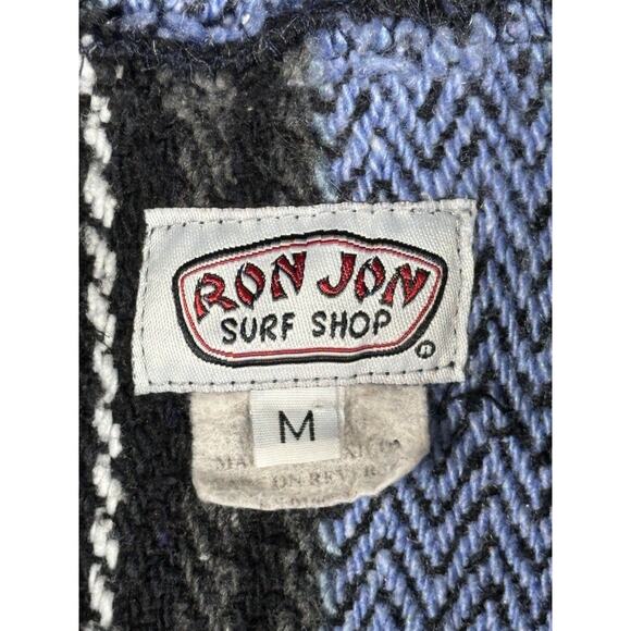 Ron Jon Surf Shop Pullover Hoodie Drug Rug Adult Sz Medium Blue Black Poncho EUC - Picture 10 of 10